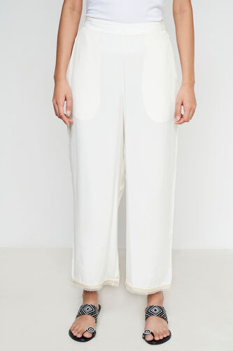 Off White Solid Lace Bottom, Off White, image 1